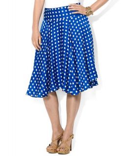 Lauren Ralph Lauren Plus Size Skirt, Polka Dot Ruffled Silk   Skirts   Plus Sizes