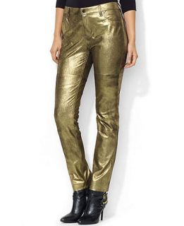 Lauren Ralph Lauren Skinny Metallic Printed Sateen Pants   Pants & Capris   Women