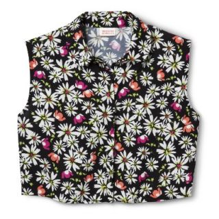 Mossimo Supply Co. Juniors Cropped Button Down Top   Floral M(7 9)