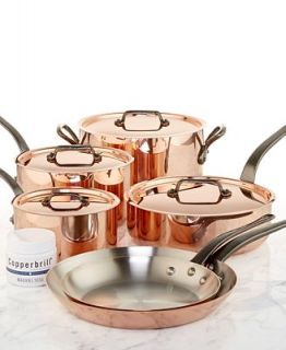 Mauviel Copper 10 Piece Cookware Set   Cookware   Kitchen