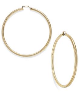 Signature Gold 80mm Hoop Earrings in 14k Gold   Earrings   Jewelry & Watches