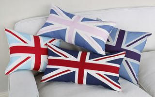 linen union jack cushion by jane hornsby