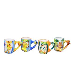 Threestar Assorted Animal Handle Coffee Mugs/ Tea Cups (Set of 4) Threestar Coffee Mugs