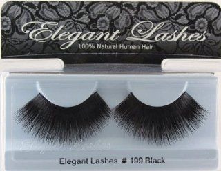 Elegant Lashes #199 Black Thick Super Long 100% Human Hair False Eyelashes for Dancers, Drag Queen, Halloween, Costume, Rave  Fake Eyelashes And Adhesives  Beauty