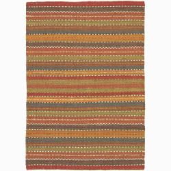 Hand woven Mandara Natural Living Jute Stripe Rug (9' x 13') Mandara 7x9   10x14 Rugs