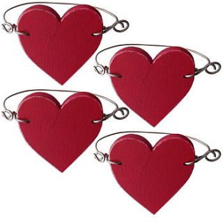 red heart napkin rings set of four by country heart