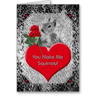Funny Squirrel Valentine Animal Print Greeting Cards