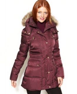Laundry by Design Faux Fur Trim Hooded Puffer Coat   Coats   Women