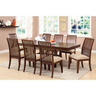 Furniture of America Morottia 9 Piece Transitional Dining Set with 18 inch Leaf Furniture of America Dining Sets