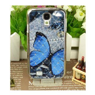 Diamond Crystal Bling Butterfly Chrome Hard Case For SAMSUNG i9500 Galaxy S4 SIV Cell Phones & Accessories