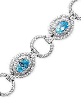 Sterling Silver Bracelet, Blue Topaz (4 3/4 ct. t.w.) and Diamond Accent   Bracelets   Jewelry & Watches