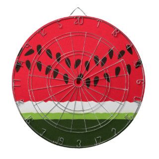 Funny Red & green Watermelon Slice cartoon Dartboard With Darts