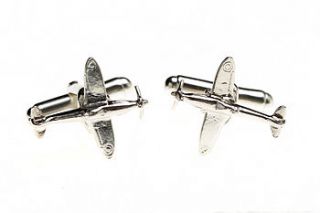 solid silver spitfire cufflinks by me and my car