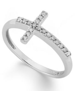Studio Silver Sterling Silver Ring, Sideways Cross Ring   Rings   Jewelry & Watches