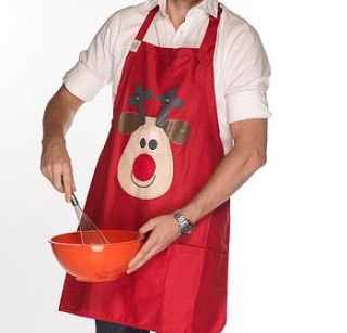 squeaky nose rudolph christmas apron by woolly babs christmas jumpers