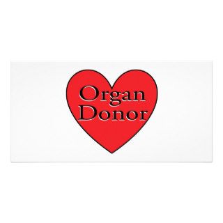 organ donor heart customized photo card