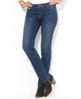 Lauren Jeans Co. Petite Modern Shimmer Straight Leg Jeans, Antique Gold Wash   Jeans   Women