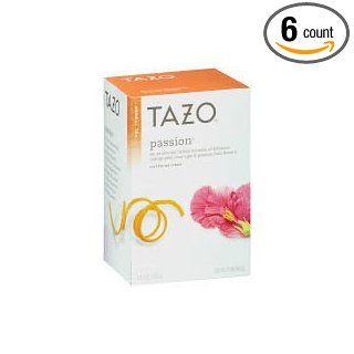 Tazo Passion Herbal Infusion Tea, Caffeine Free, 20 Count Tea Bags (Pack of 6)  Grocery & Gourmet Food