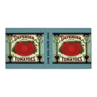 Defender Tomatoes, Vintage Fruit Crate Label Art Vinyl Binders