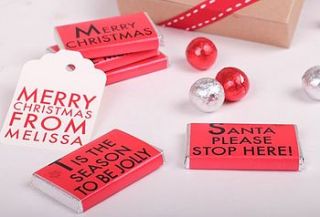 christmas notes gift box by tailored chocolates and gifts