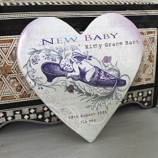 personalised ceramic heart new baby keepsake by lovehart