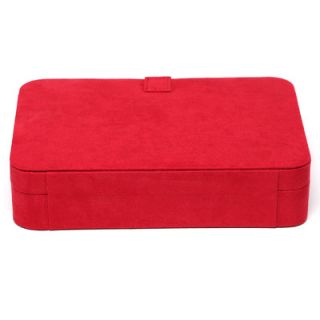 Mele & Co. Renee Sectioned Sueded Jewelry Box in Red