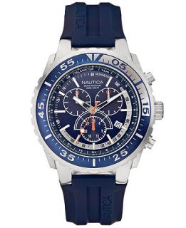 Nautica Mens Chronograph Navy Resin Strap Watch 45mm N14676G   Watches   Jewelry & Watches