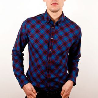 check brushed cotton mens shirt by intent london