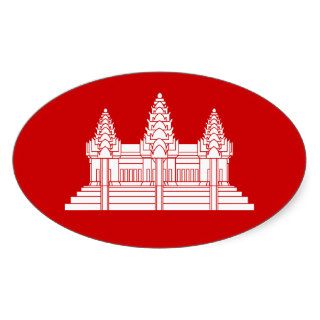 Angkor Wat Cambodian / Khmer Flag Stickers