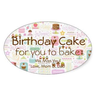 Birthday Cupcake Cake to Bake Gift in a Jar Label Sticker