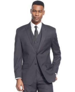 Sean John Black Diamond Texture Vested Suit Separates   Suits & Suit Separates   Men