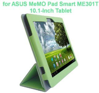 ASUS MeMO Pad Smart ME301T 10.1 Inch Tablet Custom Fit Portfolio Leather Case Cover with Built In Stand  Green Computers & Accessories