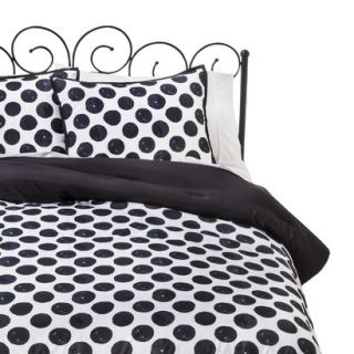 Xhilaration Dot Comforter Set   Black/White (Twin Extra Long)