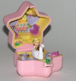 Polly Pocket Pink Compact Star Shaped Ballerina Swan Princess Ring 1992 Collectible Retired  Other Products  