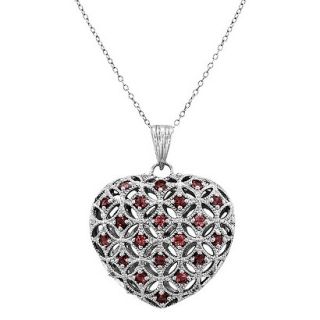 Sterling Silver Heart Pendant Necklace   Silver