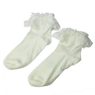 Vintage Cotton Lace Ruffle Frilly Ankle Socks Fashion Ladies Princes Retro (White) Sports & Outdoors