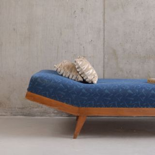 linen upholstered chaise longue by beloved