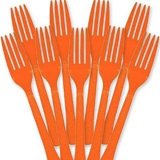 PLASTIC FORKS HEAVY WEIGHT ORANGE 48 COUNT Health & Personal Care