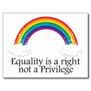 Equality is a right not a privilege postcards