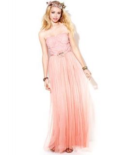 Rampage Juniors Dress, Strapless Lace Ombre Gown   Juniors Dresses