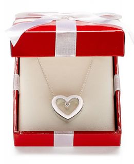 Giani Bernini Cubic Zirconia Heart Pendant Necklace in Sterling Silver (1/10 ct. t.w.)   Necklaces   Jewelry & Watches