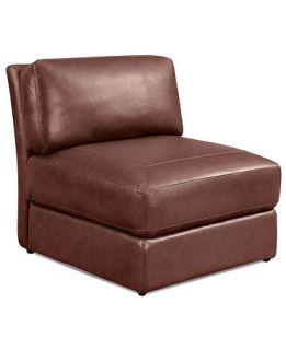 Ramiro Leather Armless Living Room Chair, 31W x 39D x 33H   Furniture