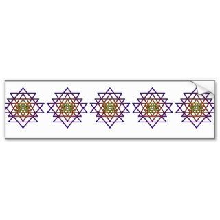 Triangle Mandala (yellow purple) Sri Yantra Bumper Sticker