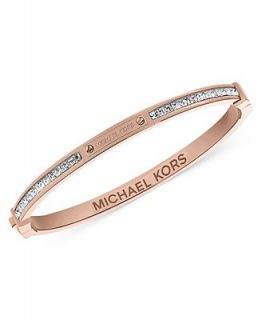 Michael Kors Rose Gold Tone Baguette Crystal Bangle Bracelet   Fashion Jewelry   Jewelry & Watches
