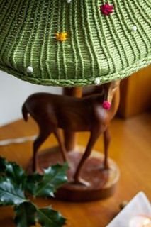 hand knitted christmassy green tree lampshade by furniture magpies