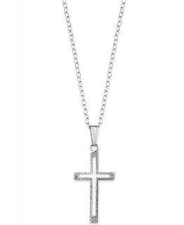 Giani Bernini Sterling Silver Necklace, Small Cross Pendant   Necklaces   Jewelry & Watches