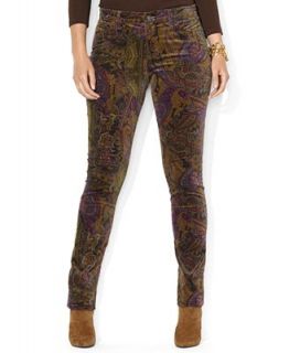 Lauren Ralph Lauren Plus Size Printed Velveteen Skinny Pants   Pants   Plus Sizes