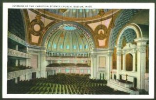 Inside Christian Science Church Boston MA postcard 191? Entertainment Collectibles