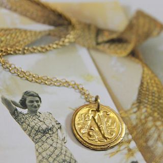personalised wax seal gold necklace by posh totty designs boutique