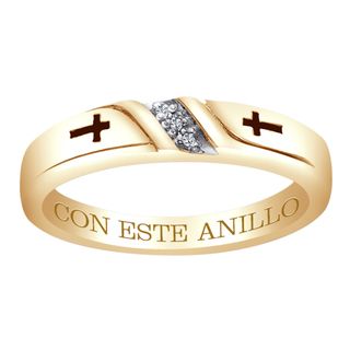 Diamond Accent 'Con Este Anillo' Engraved Wedding Band ('With This Ring') Women's Wedding Bands